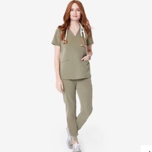 FIGS Olive Heather Scrub Set